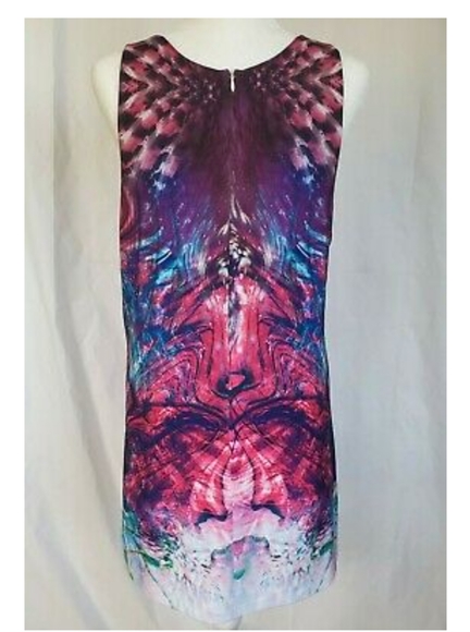 Anthropologie Multicolor Watercolor Mirror Dress M - Picture 3 of 5